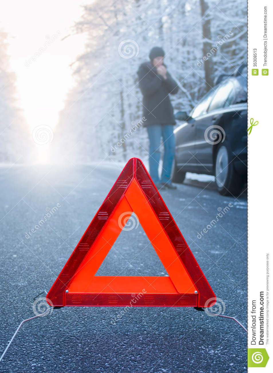Winter Driving   Car Breakdown Stock Photos   Image  35308513