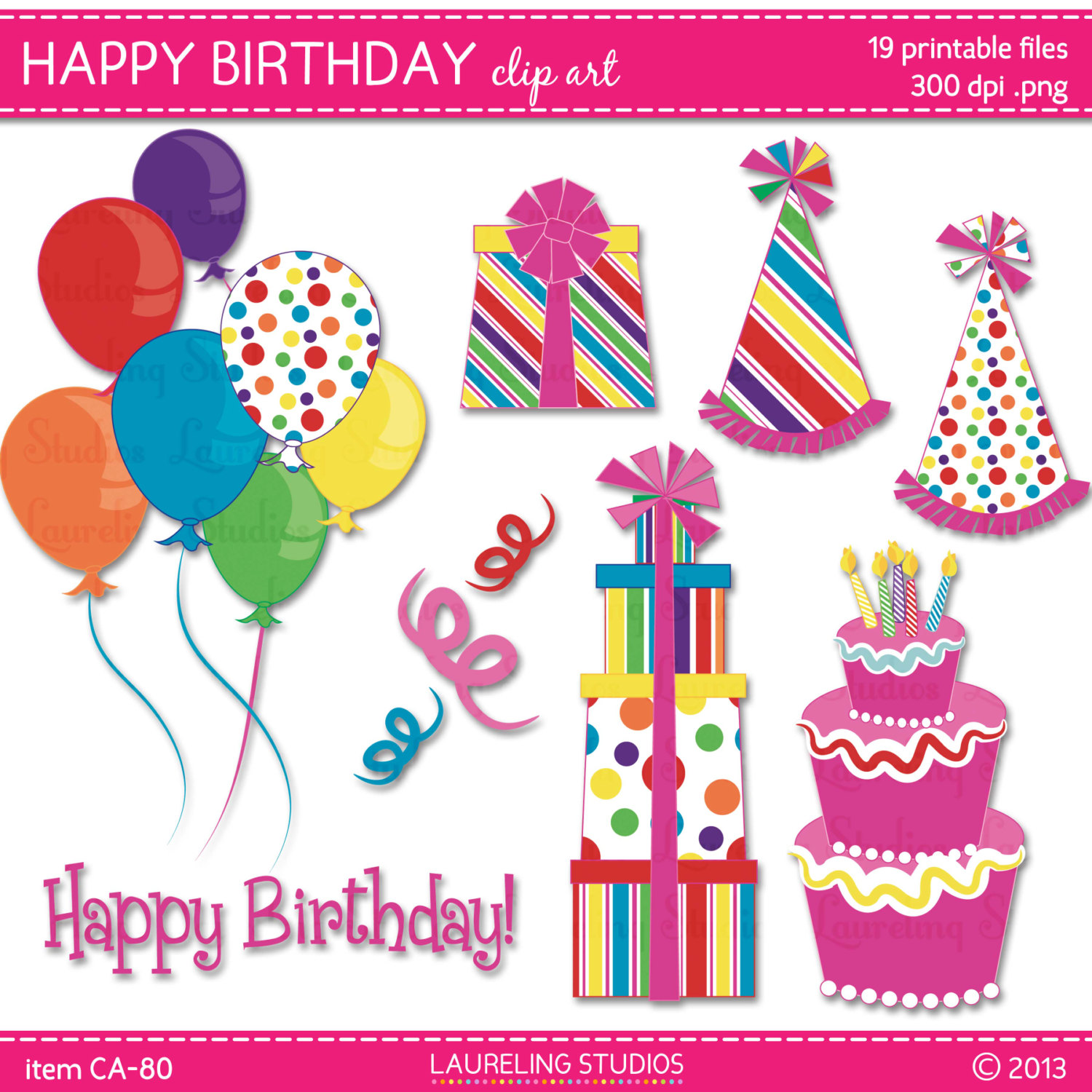 Birthday Clip Art Birthday Cake Clipart By Laurelingstudios