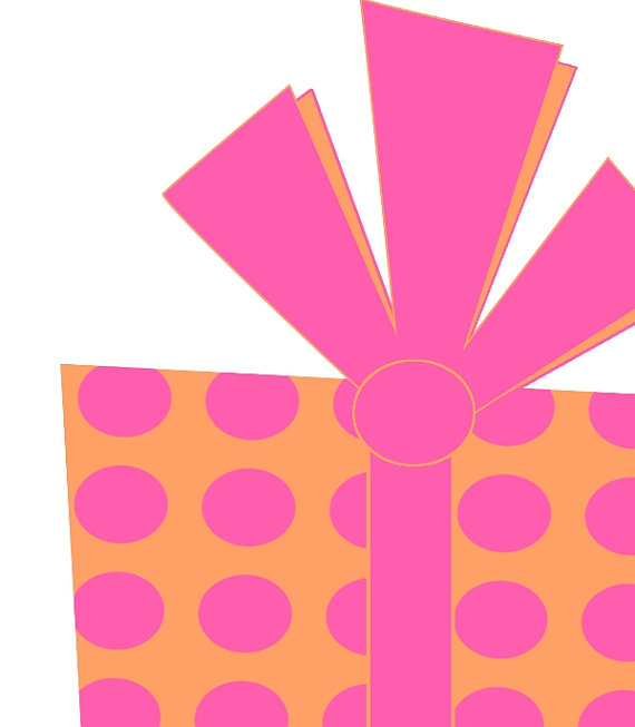 Birthday Clip Art Present Graphic Royalty Free Pink And Orange Dots    