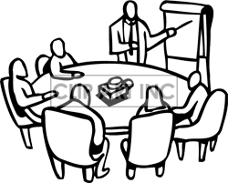 Black And White Round Table Work Meeting