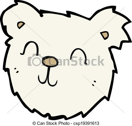 Clip Art Of Cartoon Happy Polar Bear Face   Cartoon Happy Poalr Bear    