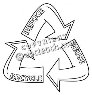 Clip Art  Reduce Reuse Recycle Logo 1 B W   Preview 1