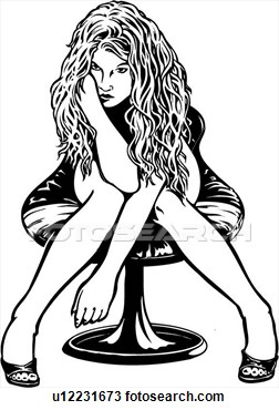Clipart Of Illustration Lineart Bored Woman U12231673   Search Clip