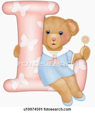 Clipart   The Capital Letter L With Teddy Bear  Fotosearch   Search