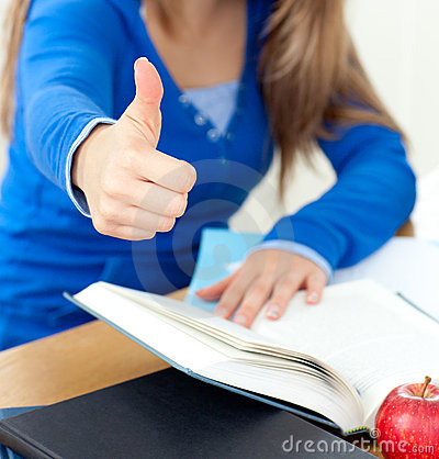 Close Up Of A Student Doing Thumbs Up Royalty Free Stock Photo   Image    