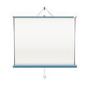Empty White Projector Screen Hanging From Wall  Isolated Vector Design