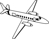 Free Black And White Aircraft Outline Clipart   Clip Art Pictures