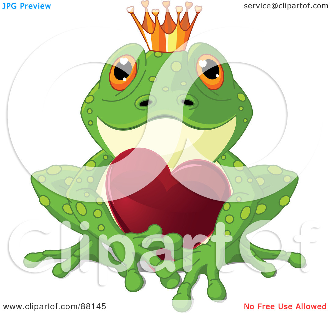 Free  Rf  Clipart Illustration Of A Green Frog Prince With A Crown