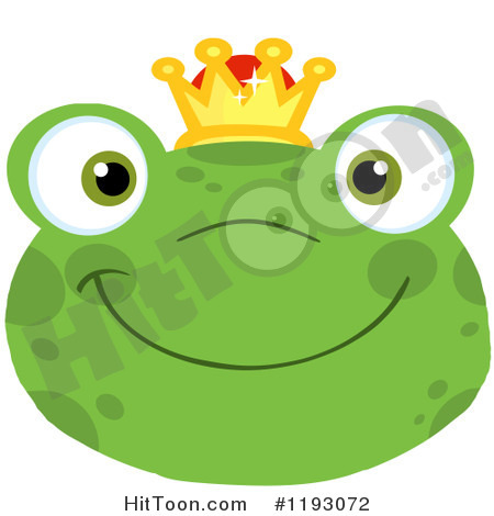 Frog Clipart  1193072  Smiling Happy Frog Face With A Crown By Hit    