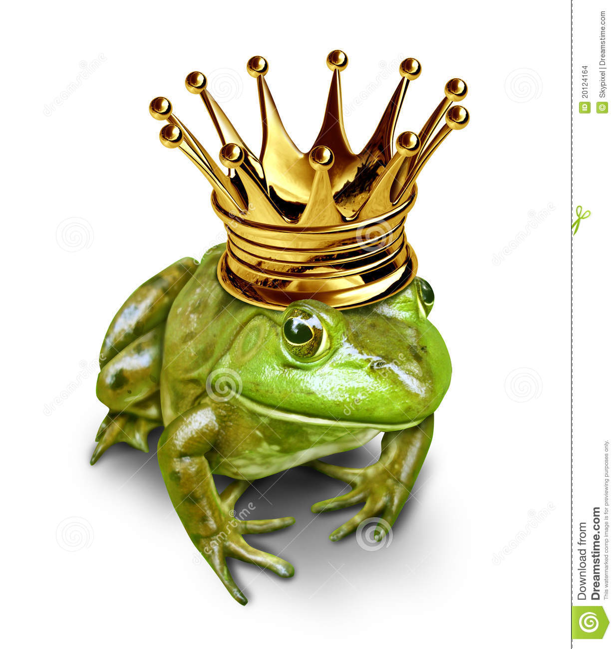 Frog Prince With Gold Crown Representing The Fairy Tale Concept Of
