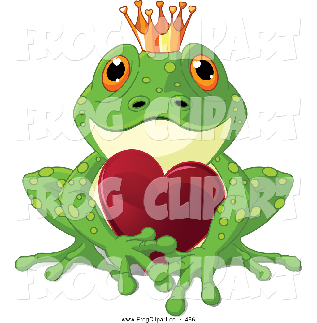 Frog With Crown Clip Art