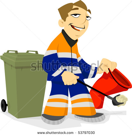 Garbage Collector Clipart Garbage Man Working   Stock