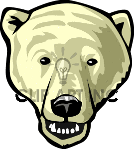 Polar Bear Face Clipart Black And White Polar Bear Showing Teeth