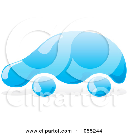 Royalty Free Vector Clip Art Illustration Of A Blue Car Wash Logo   1