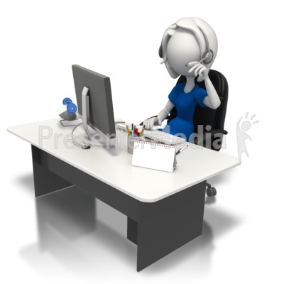 Secretary Working At Desk   Education And School   Great Clipart For