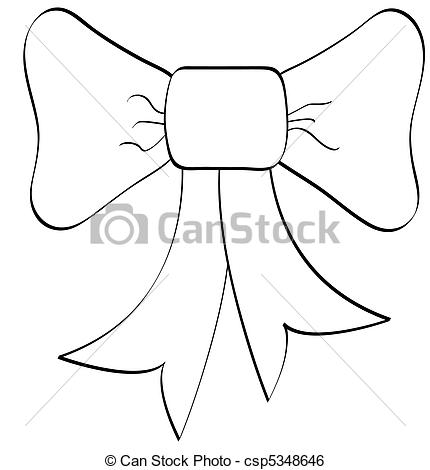Stock Illustration Of Bow Or Ribbon   Outline Of Large Bow Or Ribbon
