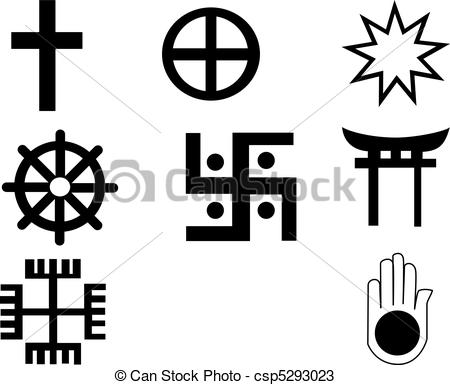 Vector   Five Different Native American And African Symbol   Stock    