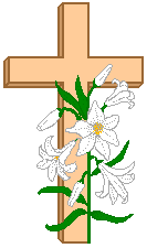 Wooden Cross With White Lilies