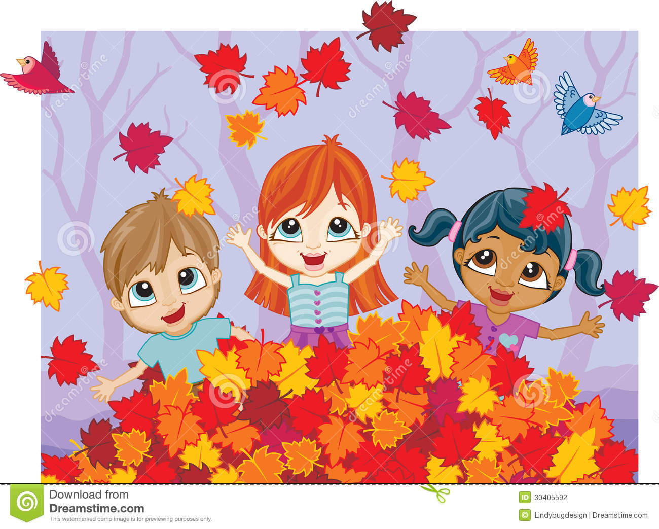 Autumn Fun In A Pile Of Leaves Stock Photography   Image  30405592