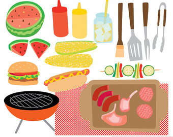 Bbq Clip Art Party Clip Art Quirky Food Clipart Set Summer Clipart   6    