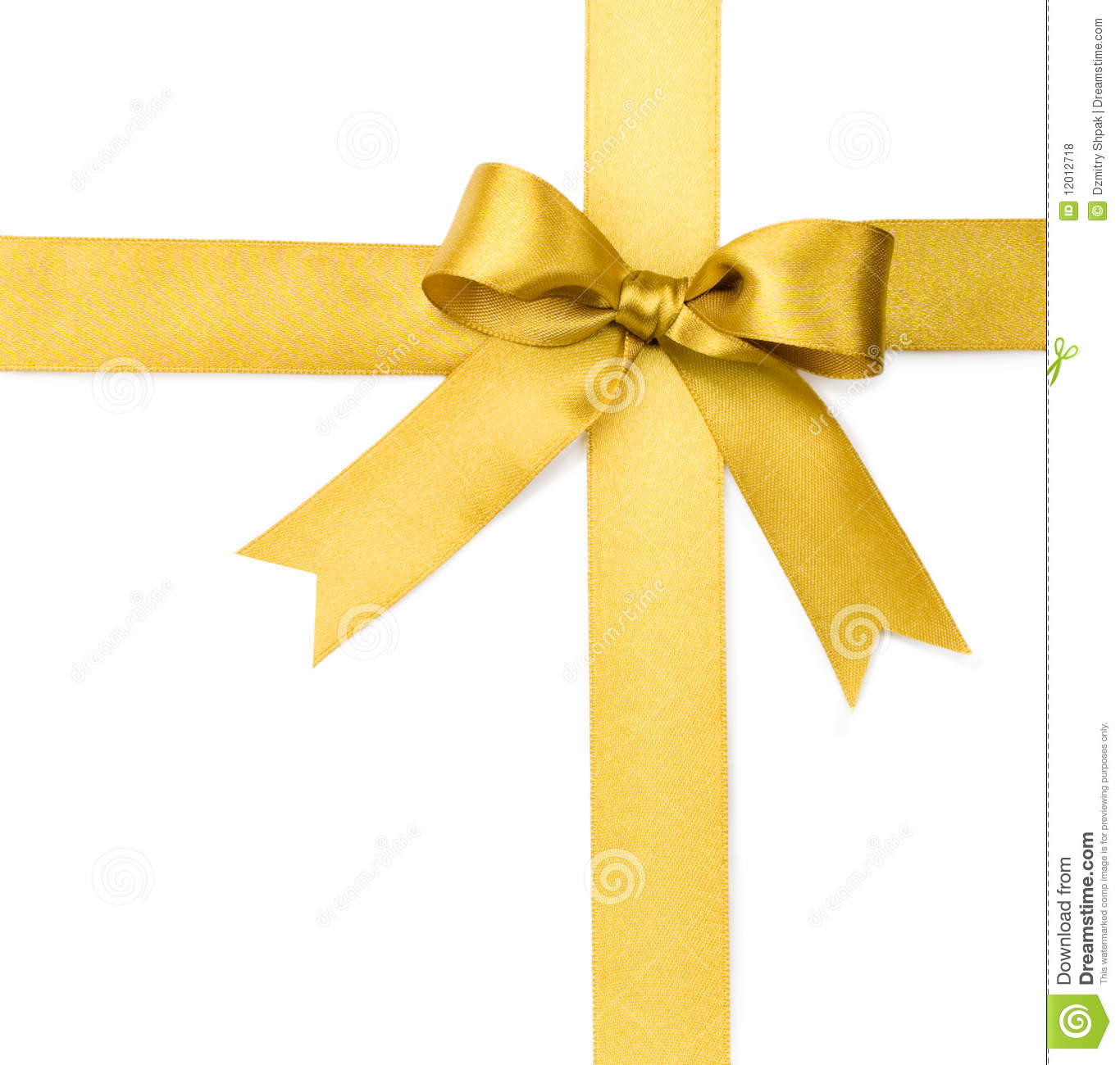 Beautiful Gold Bow On White Background Royalty Free Stock Photos    