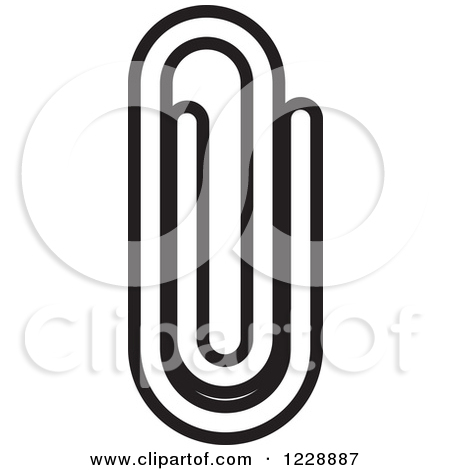 Black And White Paperclip Clip Art