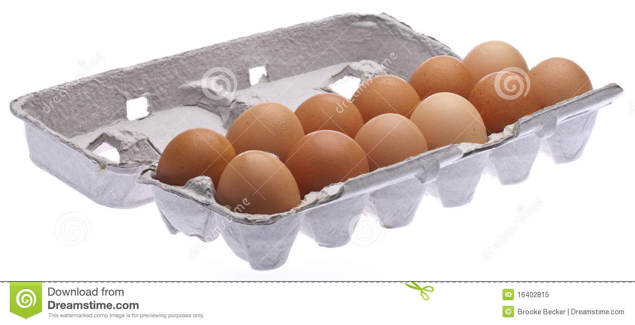 Carton Of Brown Eggs Royalty Free Stock Photo   Image  16402815