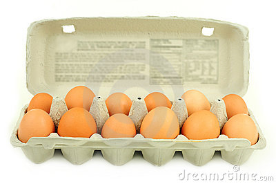 Carton Of Dozen Brown Eggs Stock Photography   Image  12468252