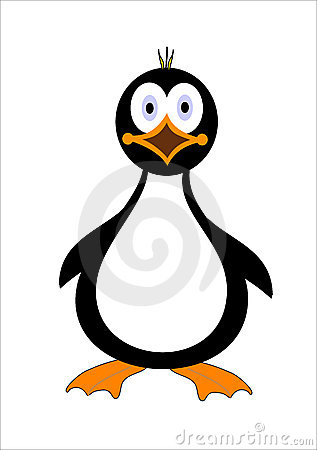 Cartoon Penguin Illustration Isolated On A White Background  The