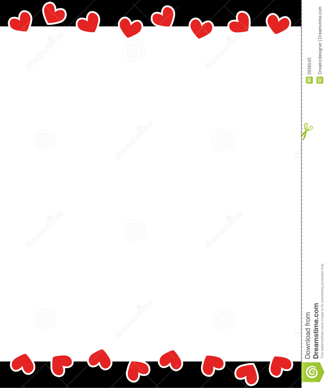 Clean Valentine S Day   Holiday  Love Border   With Red Hearts   For    