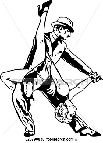 Dancers Tango Latin Ballroom Dance View Large Clip Art Graphic