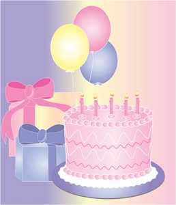 Free Birthday Clip Art Image   Birthday Cake Balloons And Birthday    