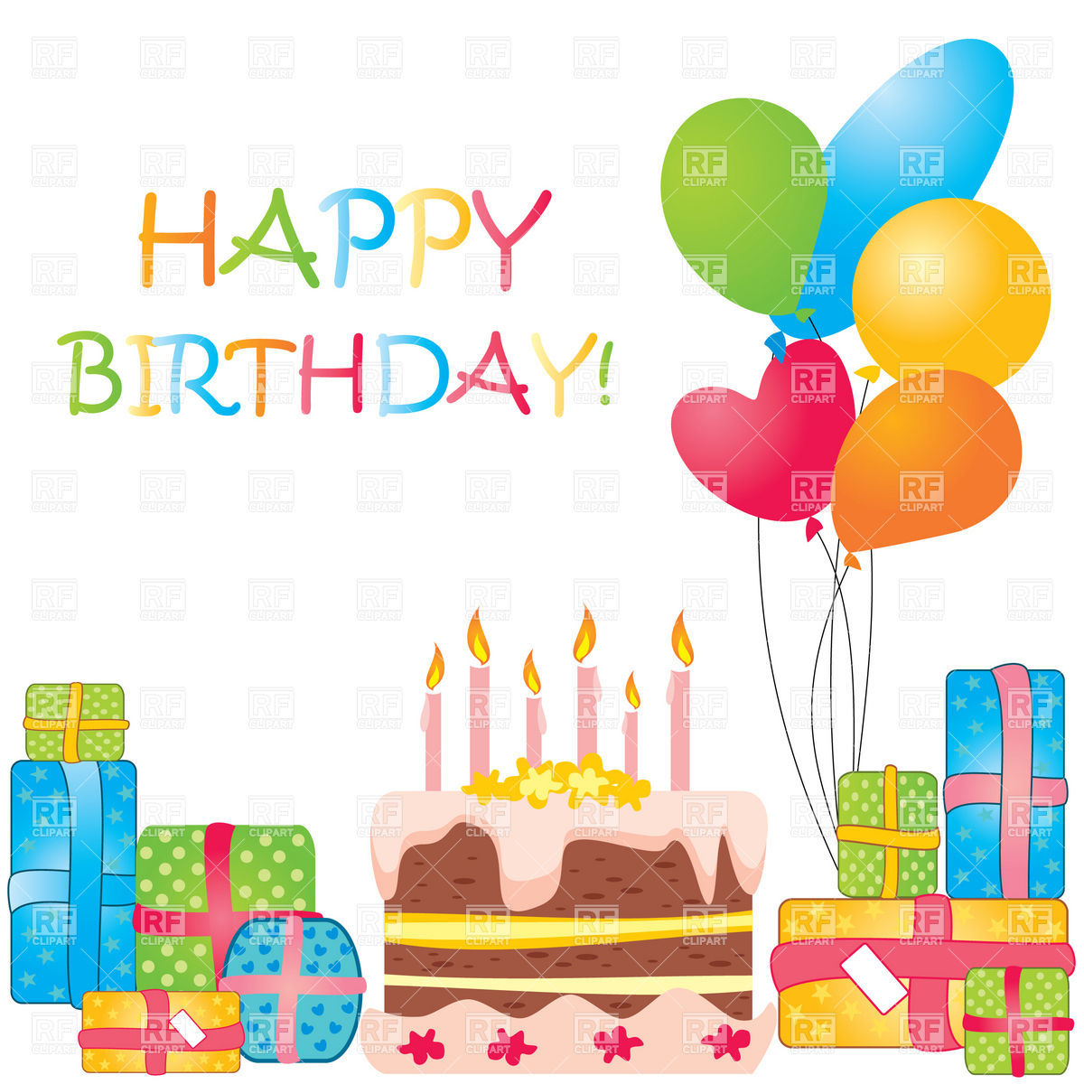 Free Happy Birthday Clip Art Birthday Cake And Balloons Birthday Cake    