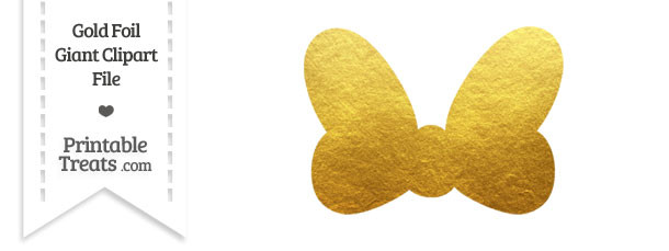 Gold Foil Giant Minnie Mouse Bow Clipart