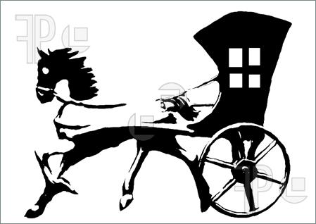 Horse And Buggy Silhouette Clip Art