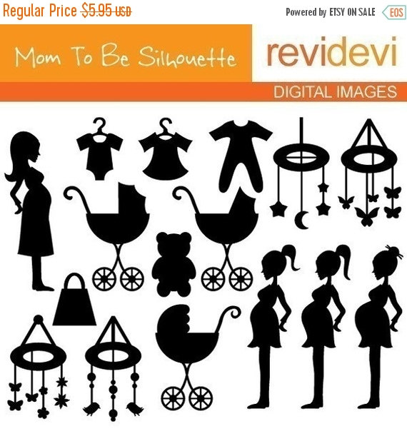 Off Sale Mom To Be Silhouette 07055   Digital Images   Chic Clip Art