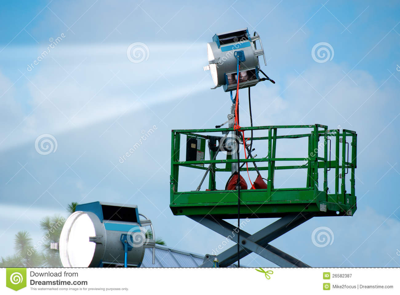 Outdoor Event Powerful Spot Lights Royalty Free Stock Photography