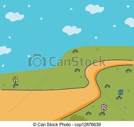 Path Clipart Vector   Path Over The Green