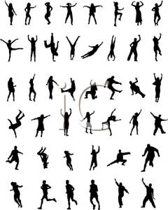 People Stretching Clipart A Silhouette Of People Dancing