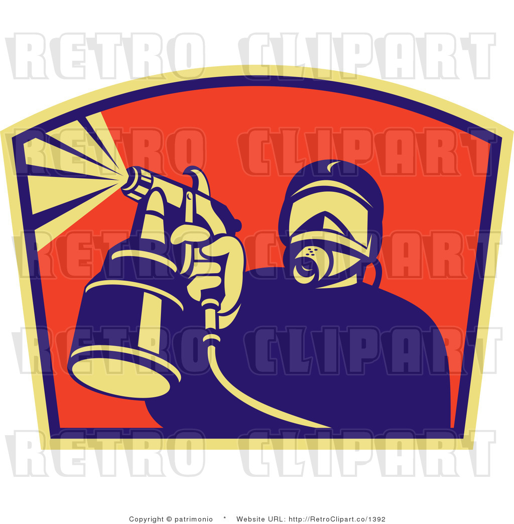 Retro Red Blue And Yellow Spray Painter Logo By Patrimonio    1392