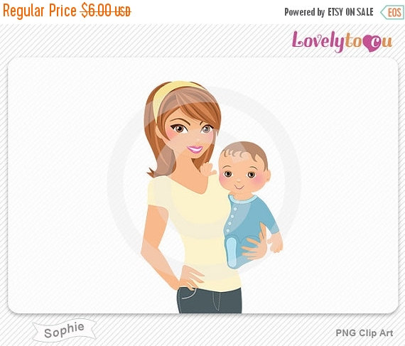 Sale Mother Holding Baby Digital Png Clip Art  Sophie 418