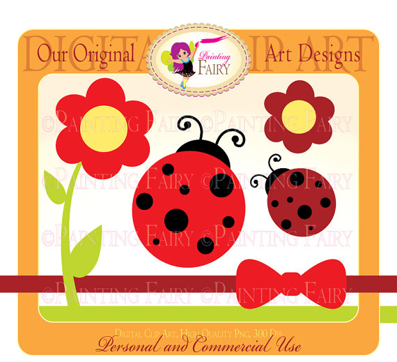 Sale Off 25  Instant Download Clipart Cute Mom Daughter Ladybugs Clip