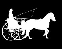 Silhouette Of Horse And Buggy Stock Images