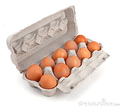 Ten Brown Eggs In A Carton Package Stock Photo   Image  22498780