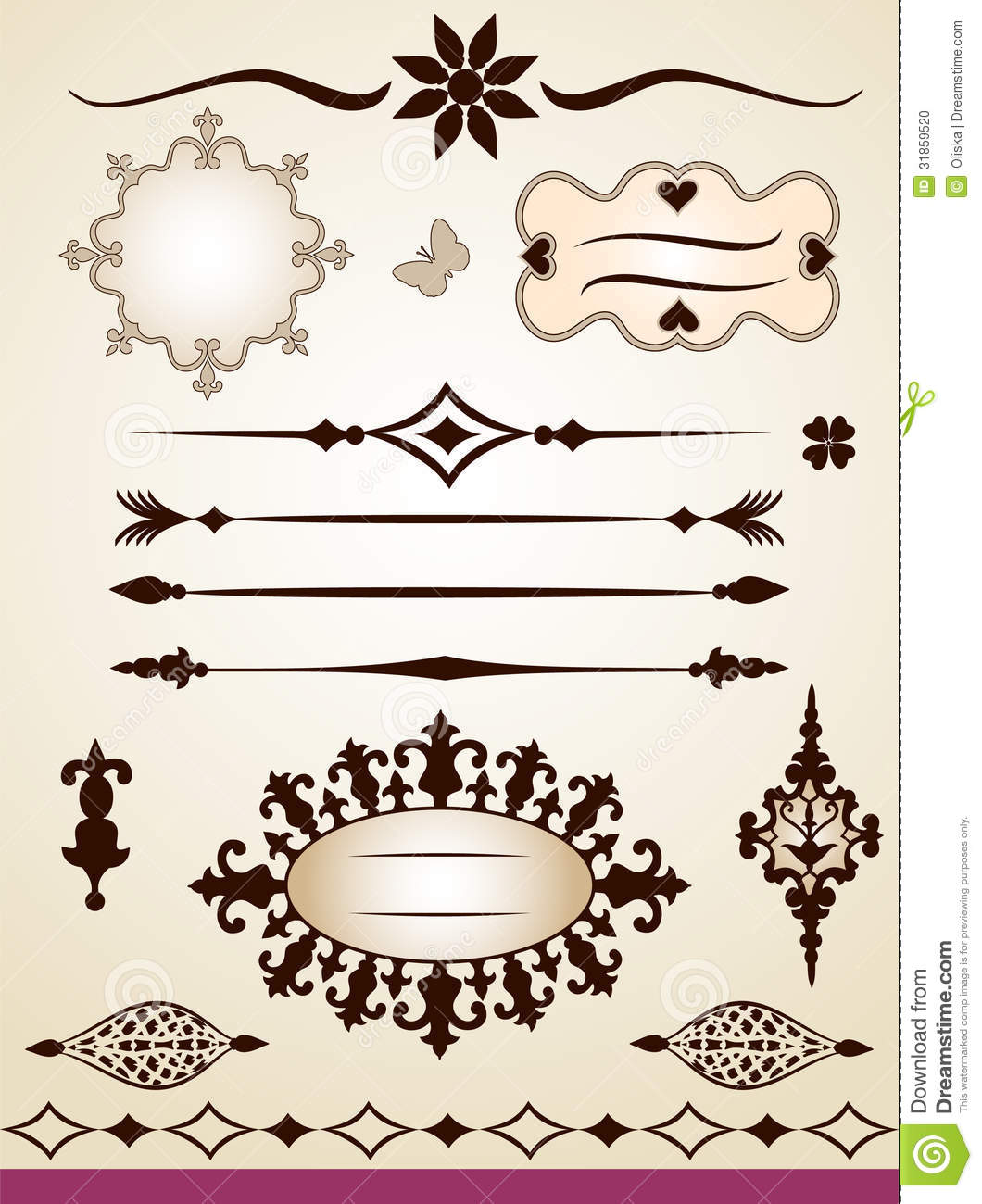 Text Dividers Frames Border And Decorations Stock Photo   Image    