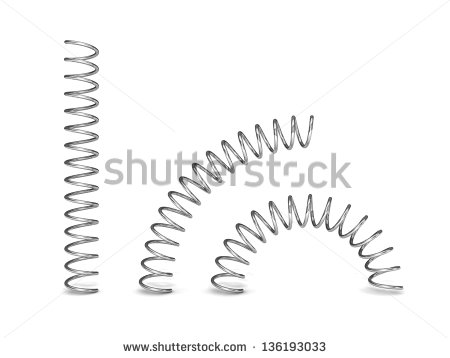 3d Steel Springs Isolated Over White Background    Stock Photo
