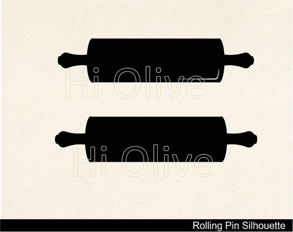 Black And White Rolling Pin Clipart Black Silhouette Clip Art