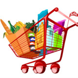 Cartoon Image Of A Grocery Cart Full Of Food