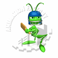 Cricket Swinging Cricket Bat Animated Clipart