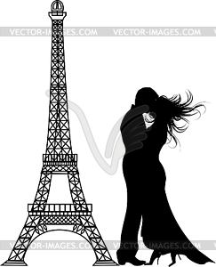 Die Romantik Paris Silhouette   Vektor Clip Art